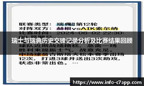 瑞士与瑞典历史交锋记录分析及比赛结果回顾